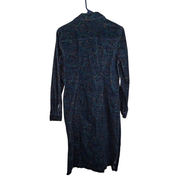 Chadwicks Paisley Corduroy button front Dress Size 10 - Picture 2 of 9